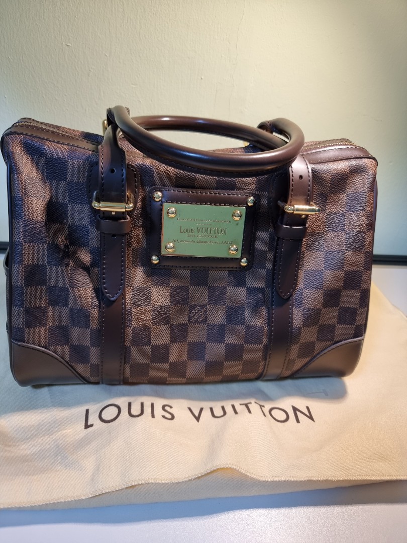 Louis Vuitton Damier Ebene Leather Berkeley Speedy Bag Brown