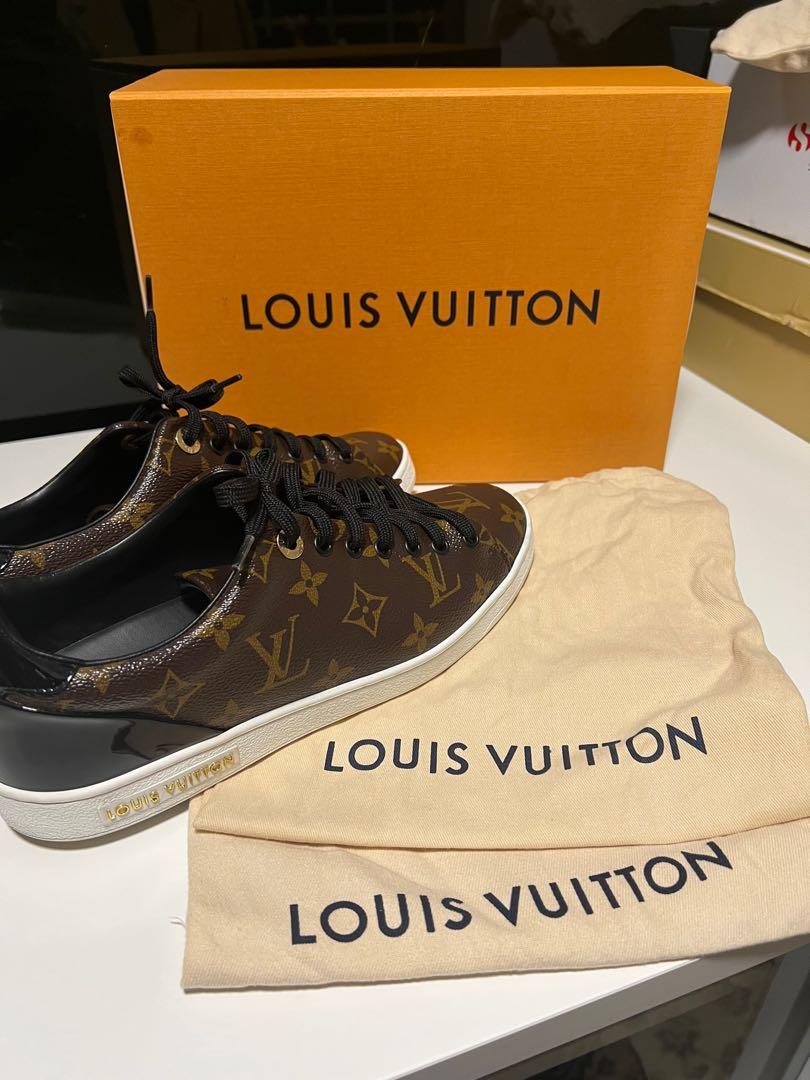 Louis Vuitton Black Leather Frontrow Sneakers Size 38 Louis