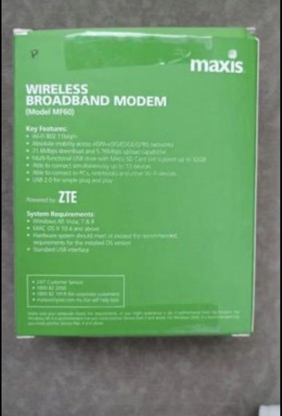 Maxis Wireless Broadband Modem, Computers & Tech, Parts & Accessories