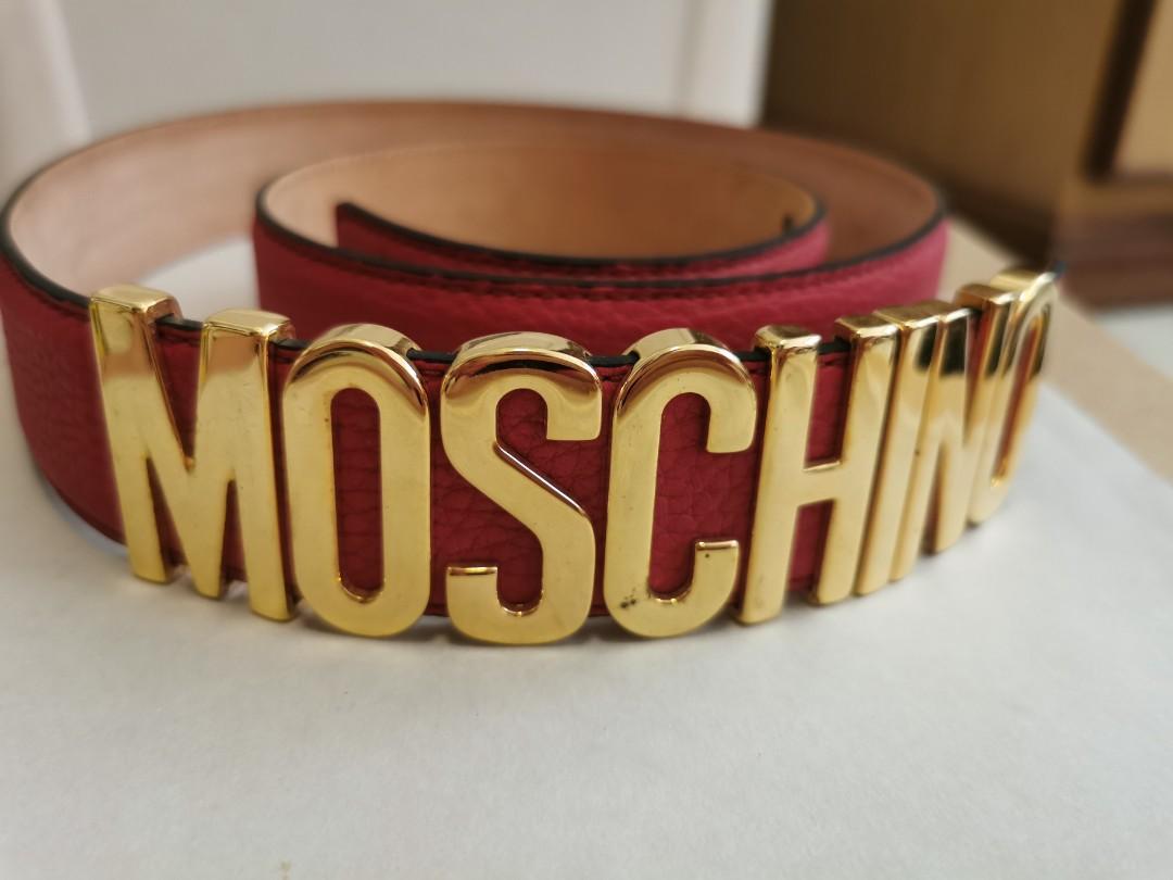 Red moschino clearance belt