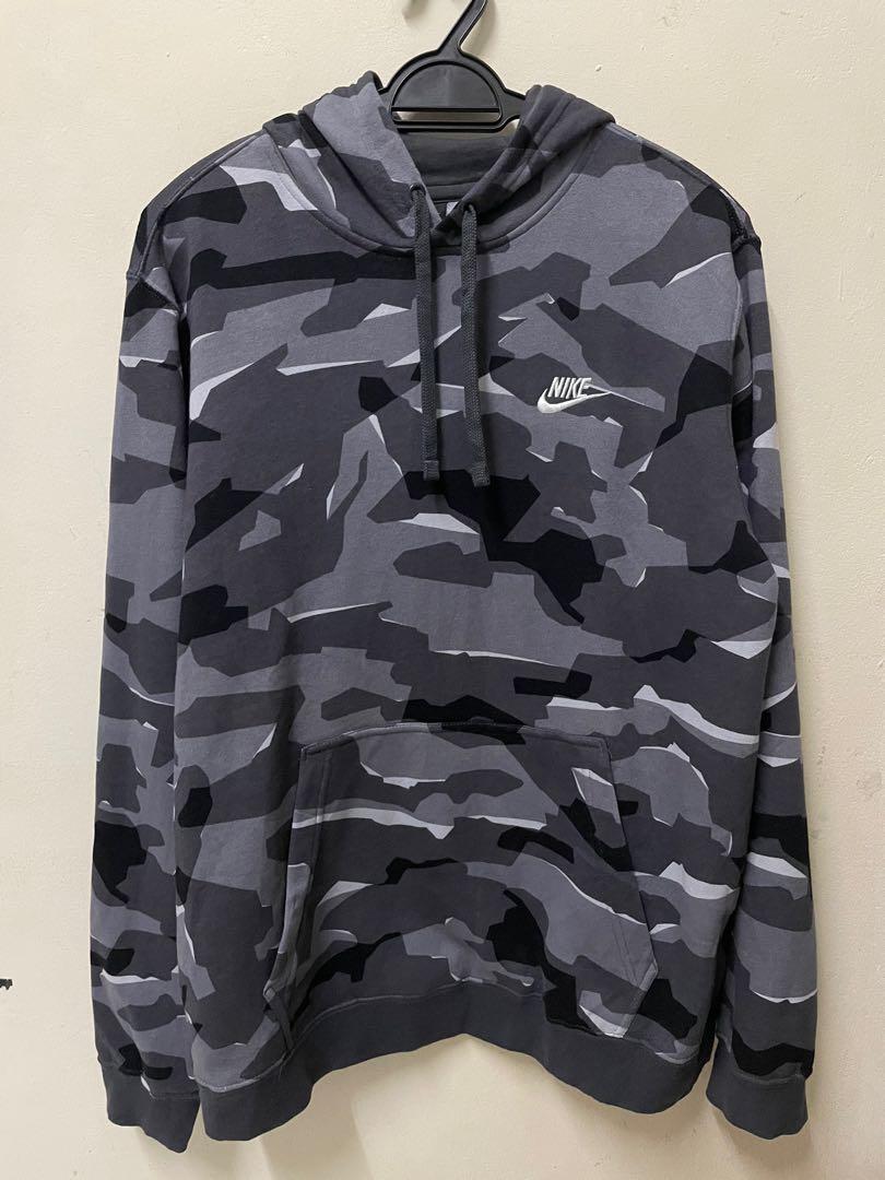 grey nike camo hoodie