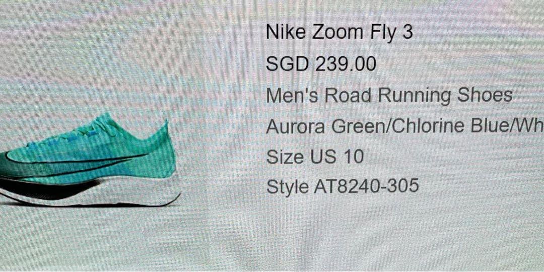 Nike Zoom Fly running shoes US 10, Men's Fashion, Footwear, Sneakers on