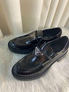 Prada patent loafer shoes SALE