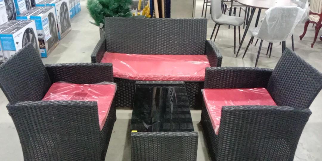 Rattan sofa set, Furniture & Home Living, Furniture, Sofas on Carousell