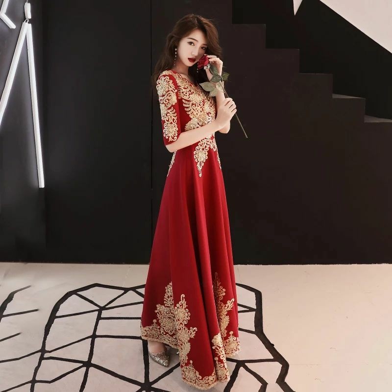 Maroon and store gold outfit