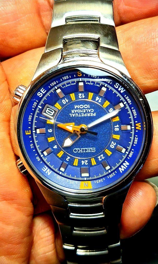 Seiko Criteria Alpinist Pepetual Calendar GMT High Accuracy Quartz 8F65  MADE IN JAPAN, Men's Fashion, Watches & Accessories, Watches on Carousell