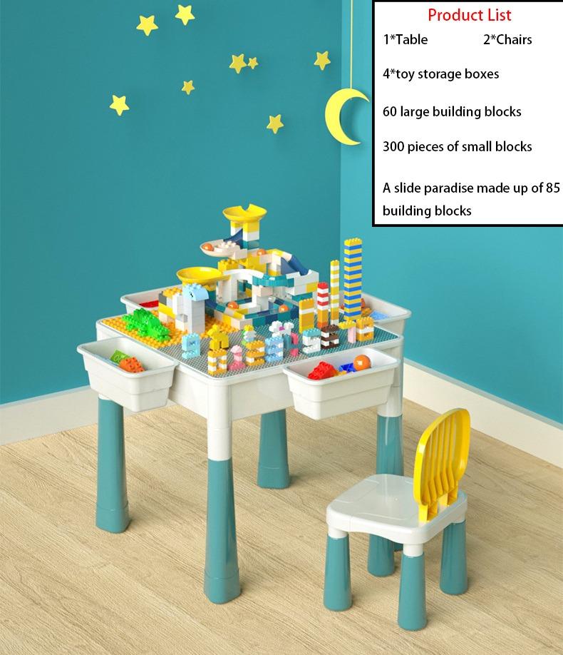SG Delivery 5 In 1 Block Toy Table Building Block Game Table, Study