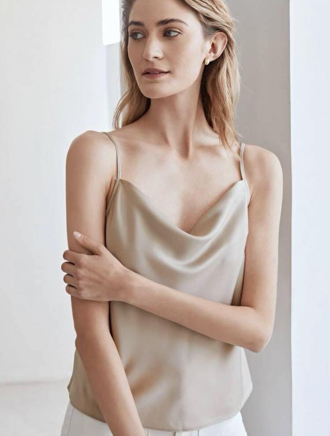 Cream satin sales cami top