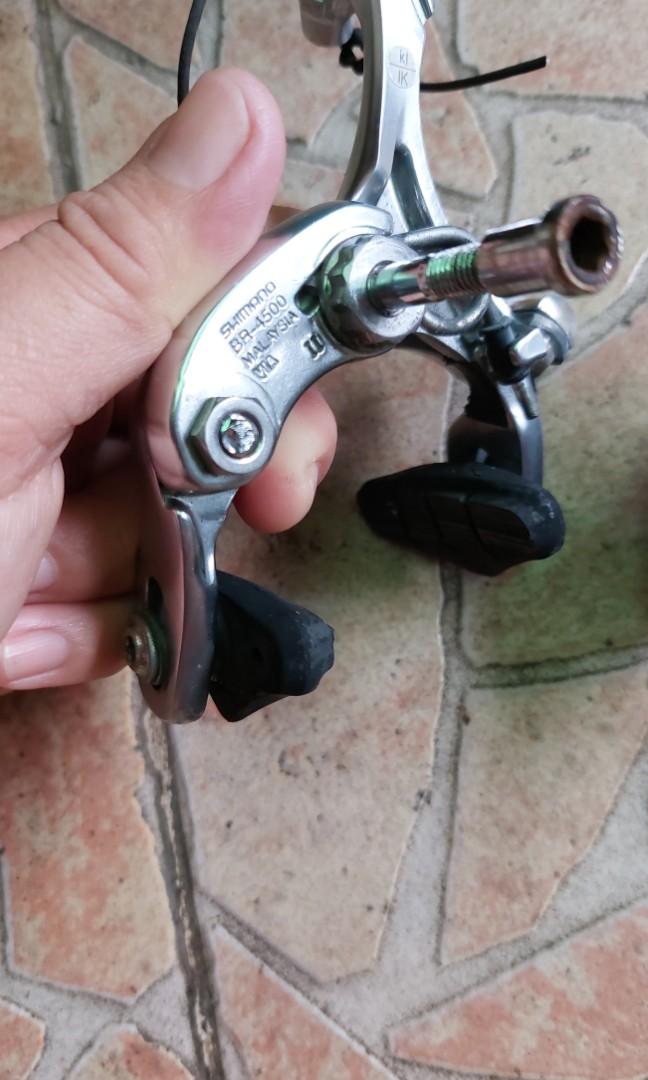 Shimano Tiagra brake caliper dual pivot (Category: Bicycles) located in Caloocan City. Submitted by japansurpluscaloocansouth (Listing ID 1177455282, Image 3). Description: shimano Tiagra dual pivot brake caliper BR4500 series set php 1500 fix. good condition complete parts pick up monumento or 10th ave caloocan 09761496242 or lalamove.