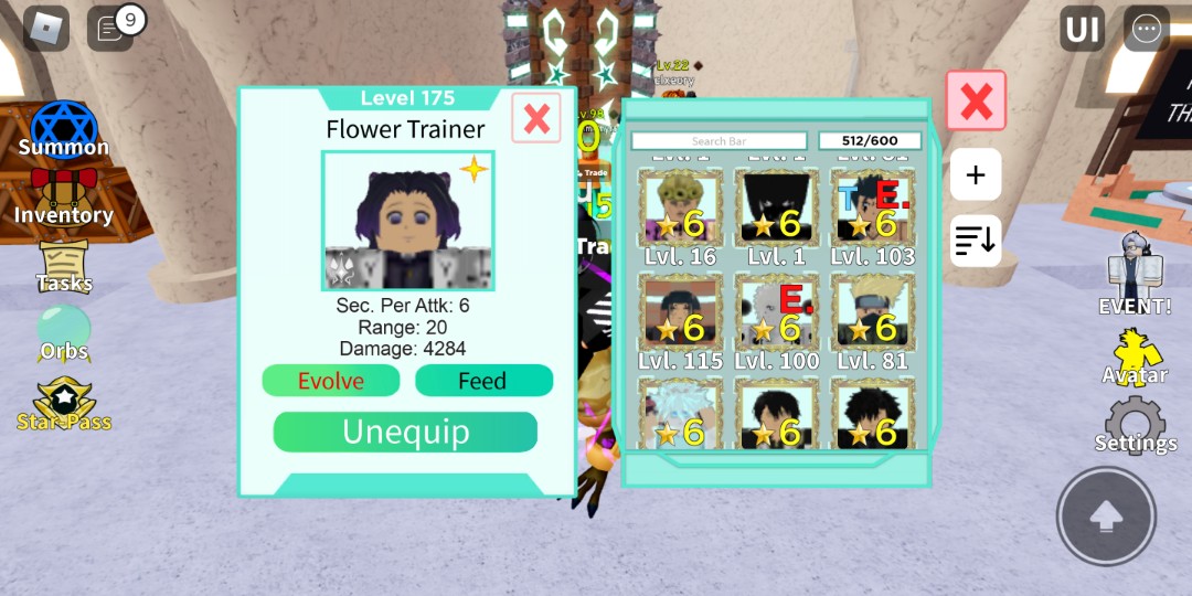 ASTD all star tower defence roblox units - aqua, shinobu, hisoka, Video  Gaming, Gaming Accessories, In-Game Products on Carousell