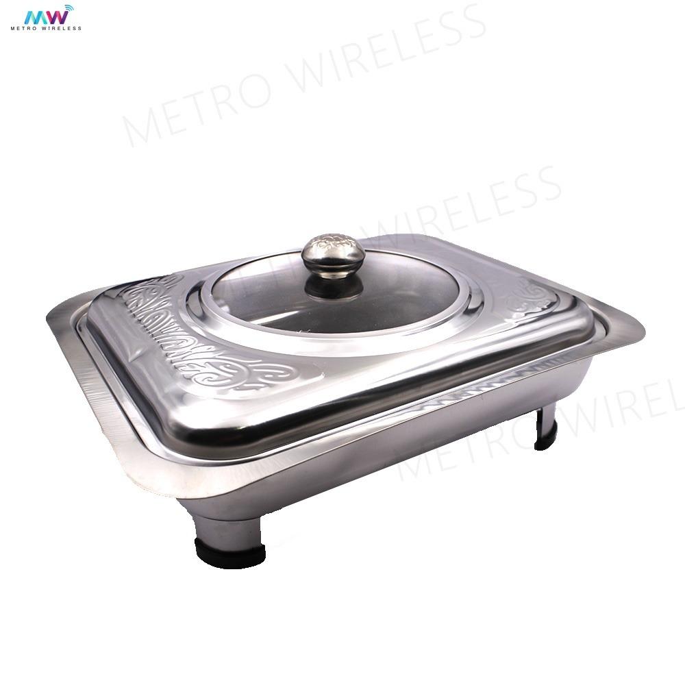 Stainless Rectangular Food Warmer Food Tray with Cover Catering Buffets