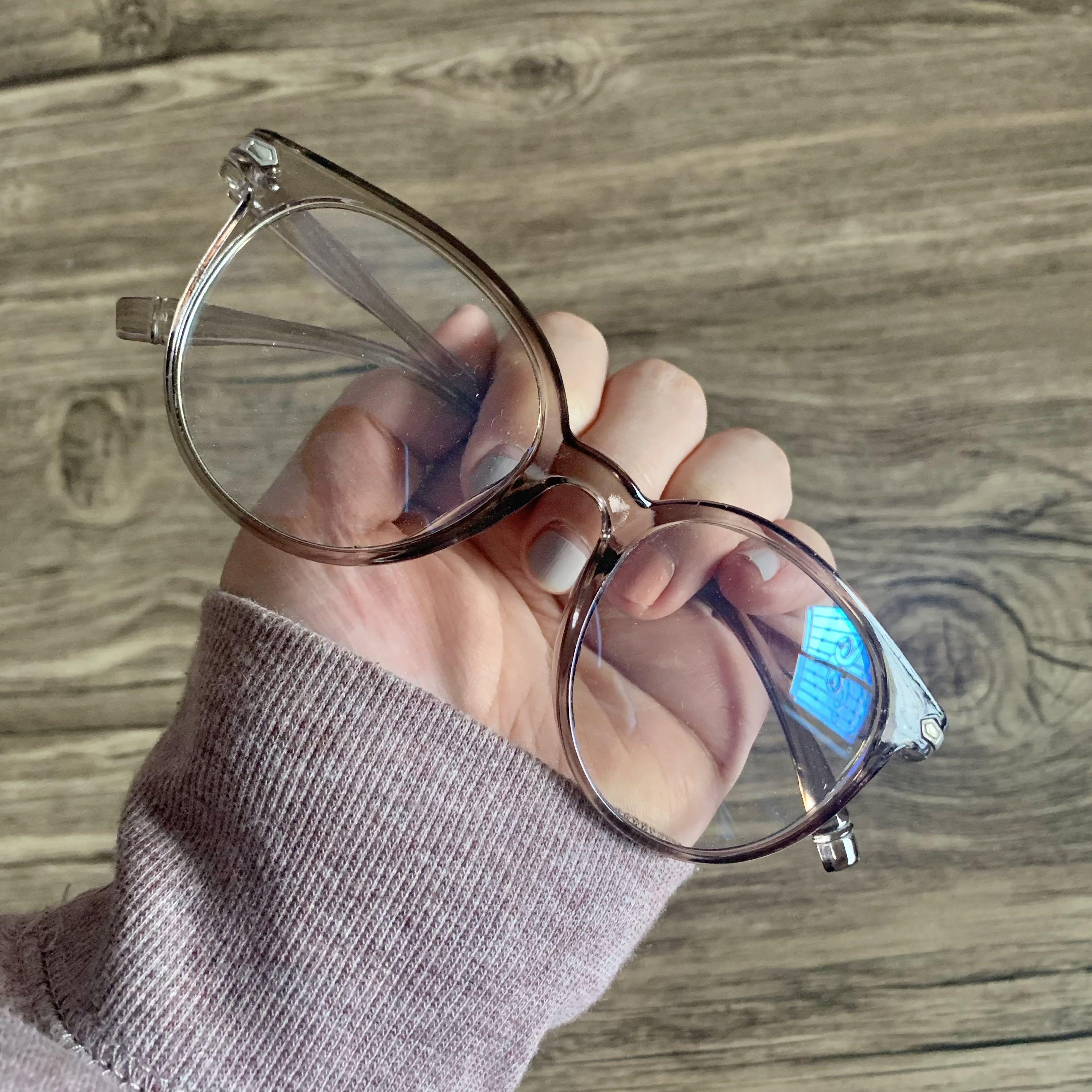 Stylish Transparent Dark Gray Eyeglasses Frame Plastic Women s