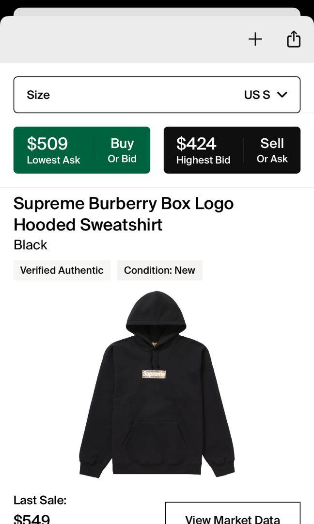 Supreme Burberry Box Logo Hooded Sweatshirt Hoodie, Men's Fashion, Coats,  Jackets and Outerwear on Carousell