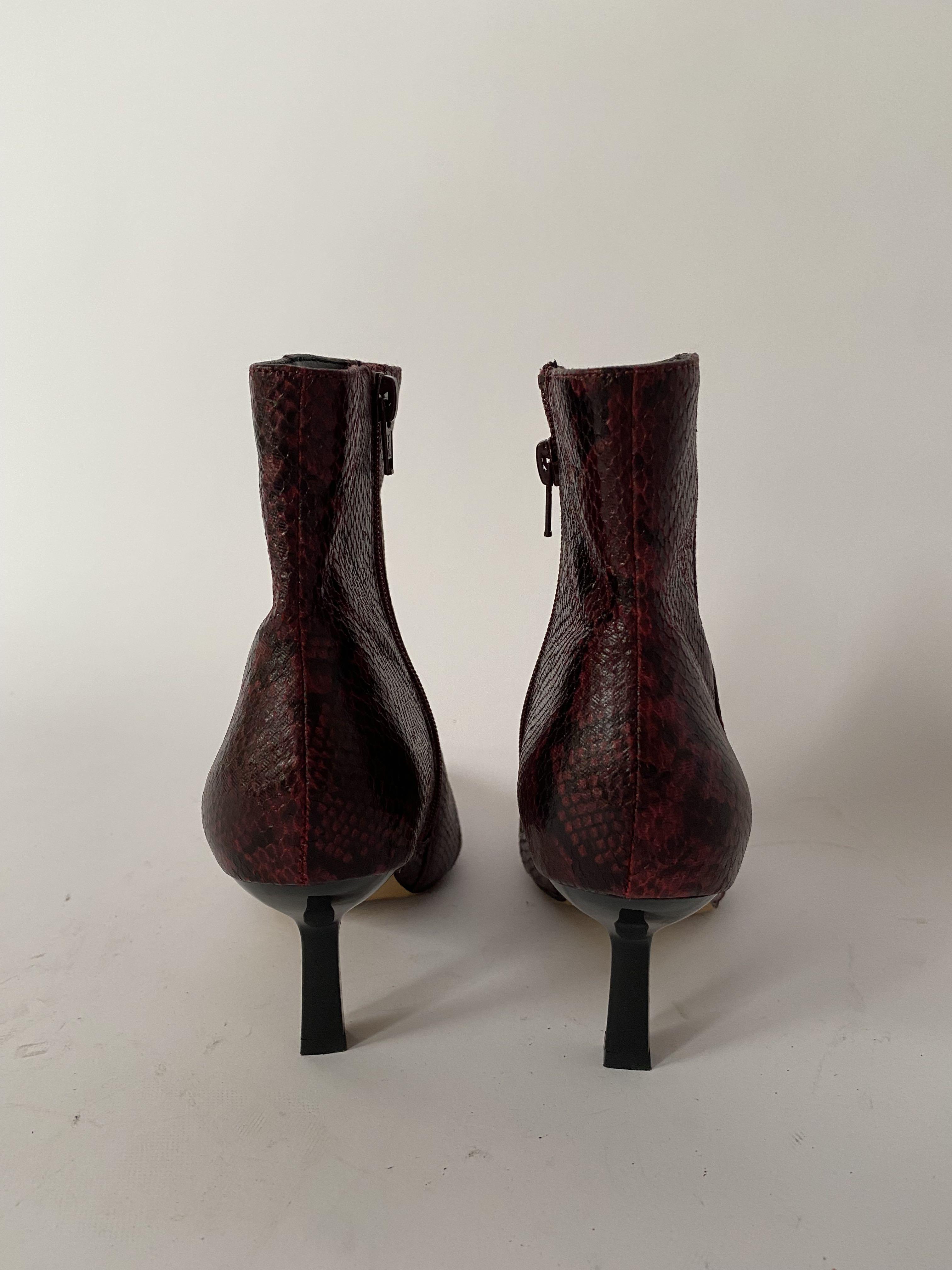 Maroon snakeskin boots clearance