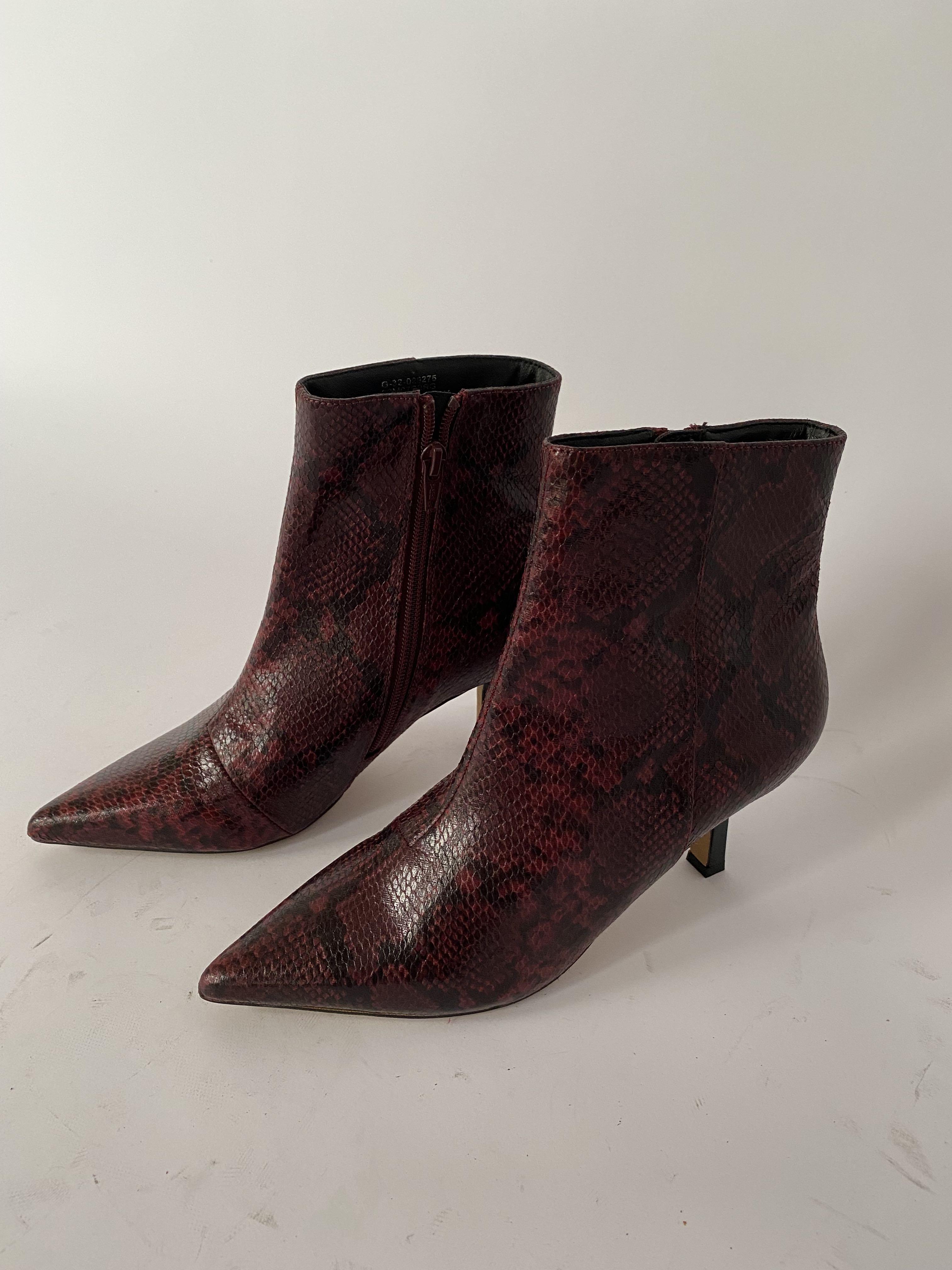 Maroon snakeskin boots hot sale