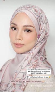 Tudung people kebaya sulam shawl in sayang ( Dusty pink)