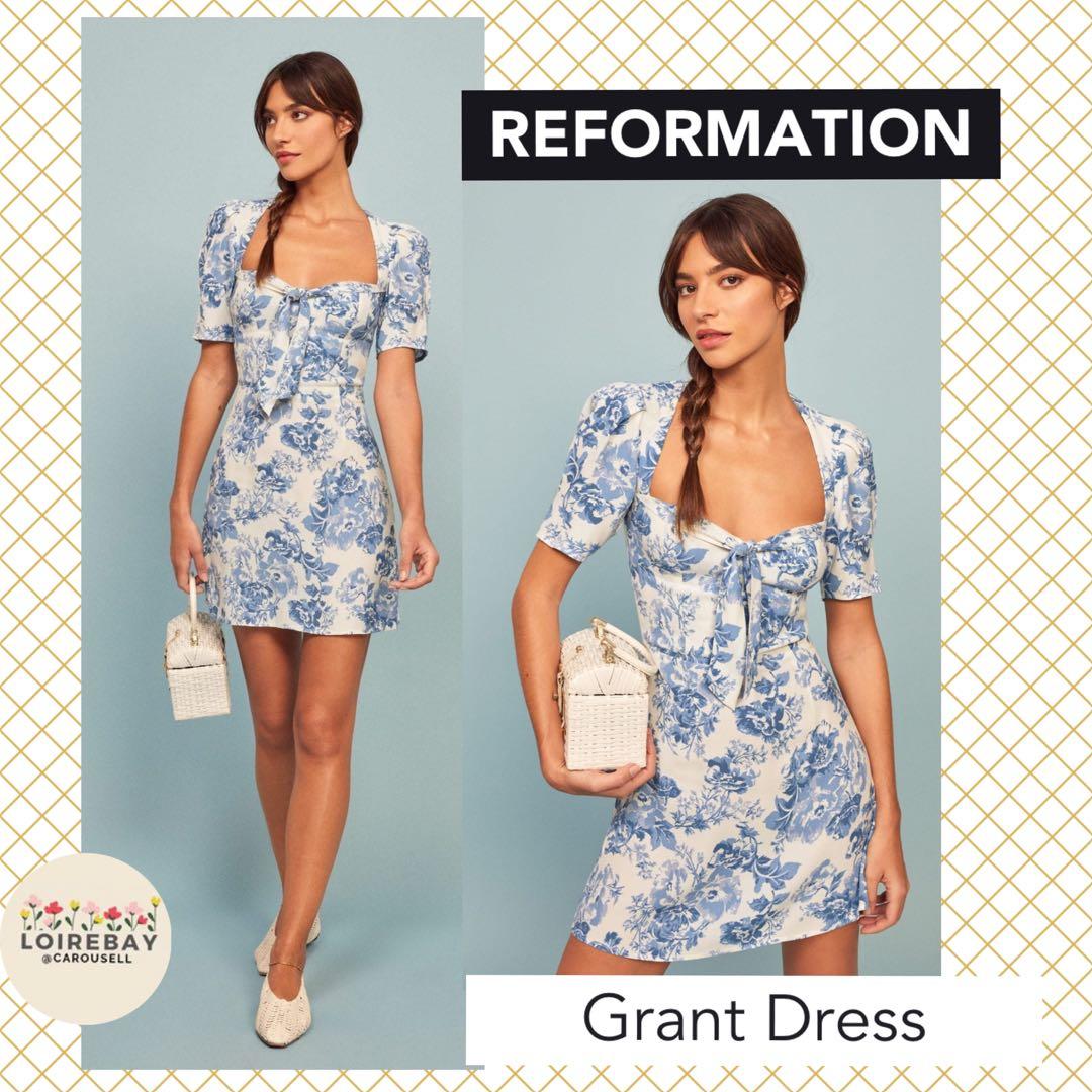 US2 Reformation Grant Dress porcelain Olympia blue Women s Fashion Dresses Sets Dresses on Carousell
