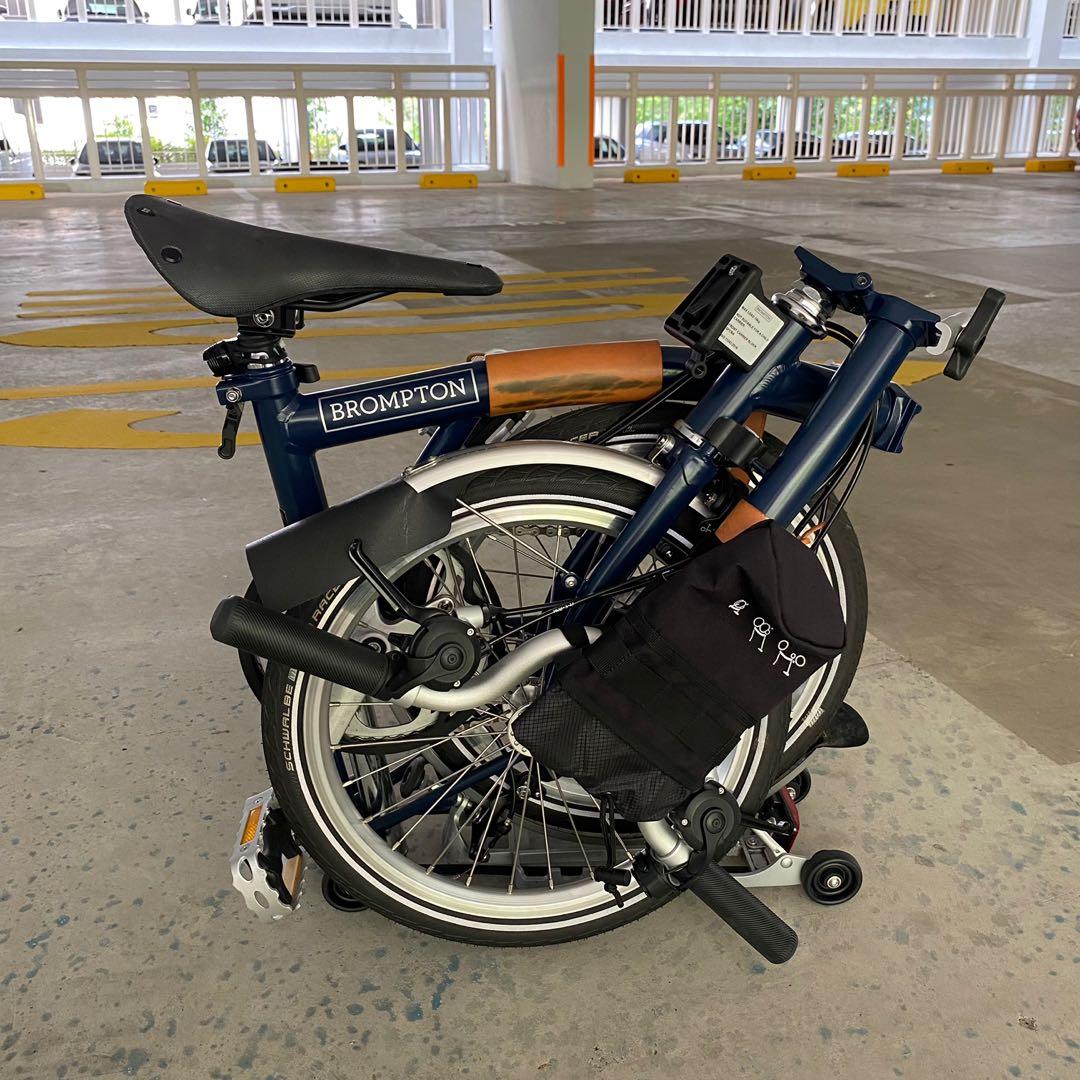 USED Brompton Tempest Blue M6R 2021 Model 6 Speed with Rack Stock condition Sports Equipment Bicycles Parts Bicycles on Carousell