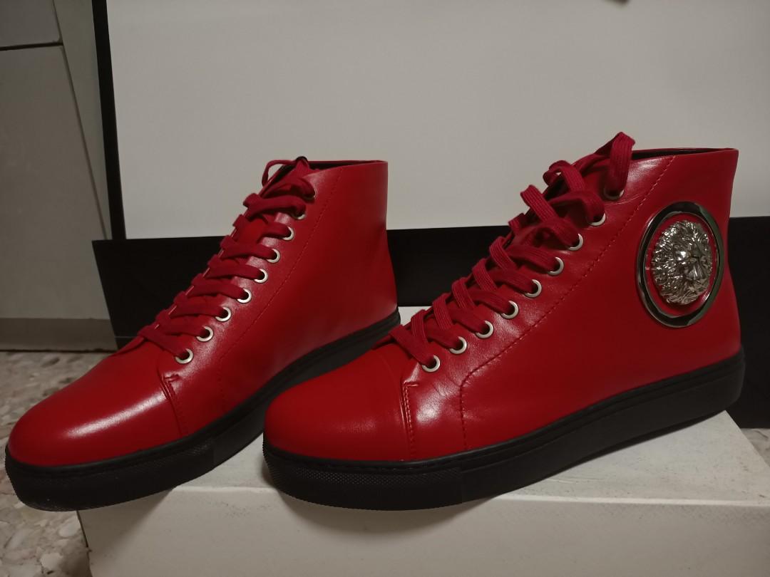 Versace red high tops on sale