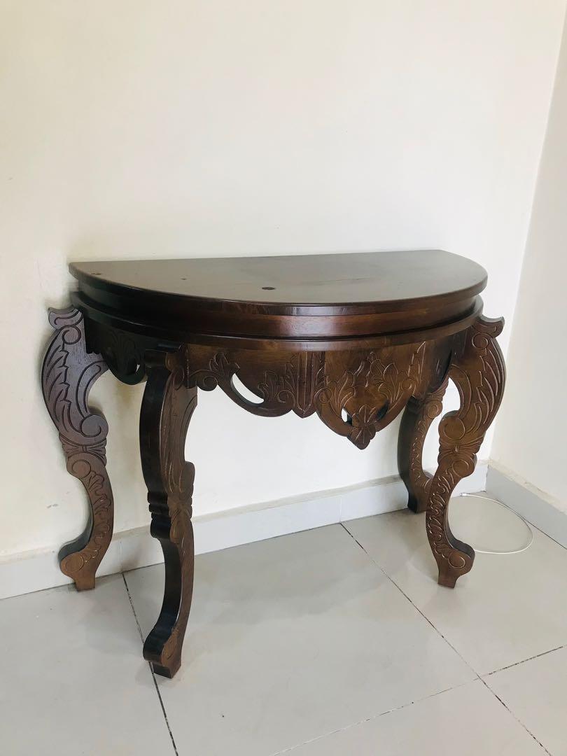 Antique half moon table deals