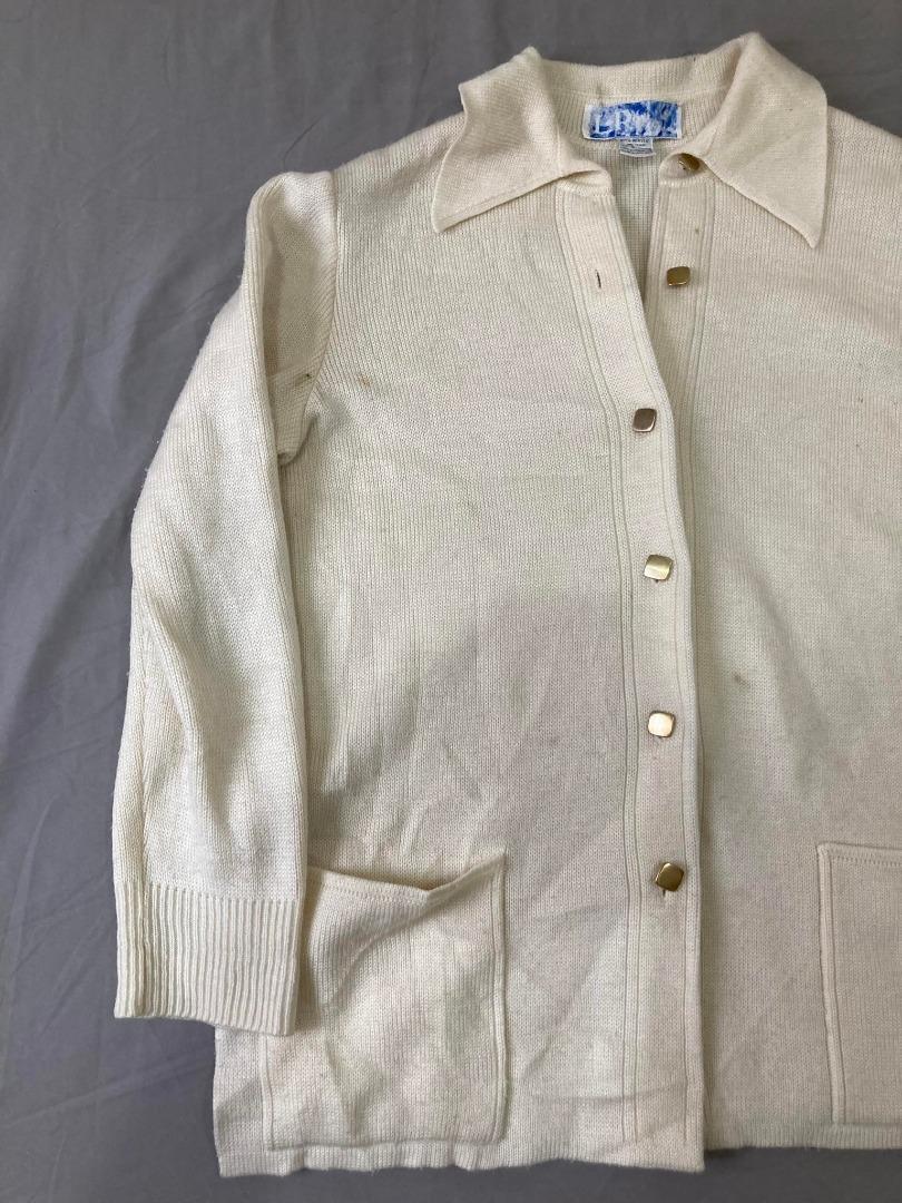 Vintage L.R CV Buttered Cream Cardigan, Women's Fashion, Coats, Jackets ...