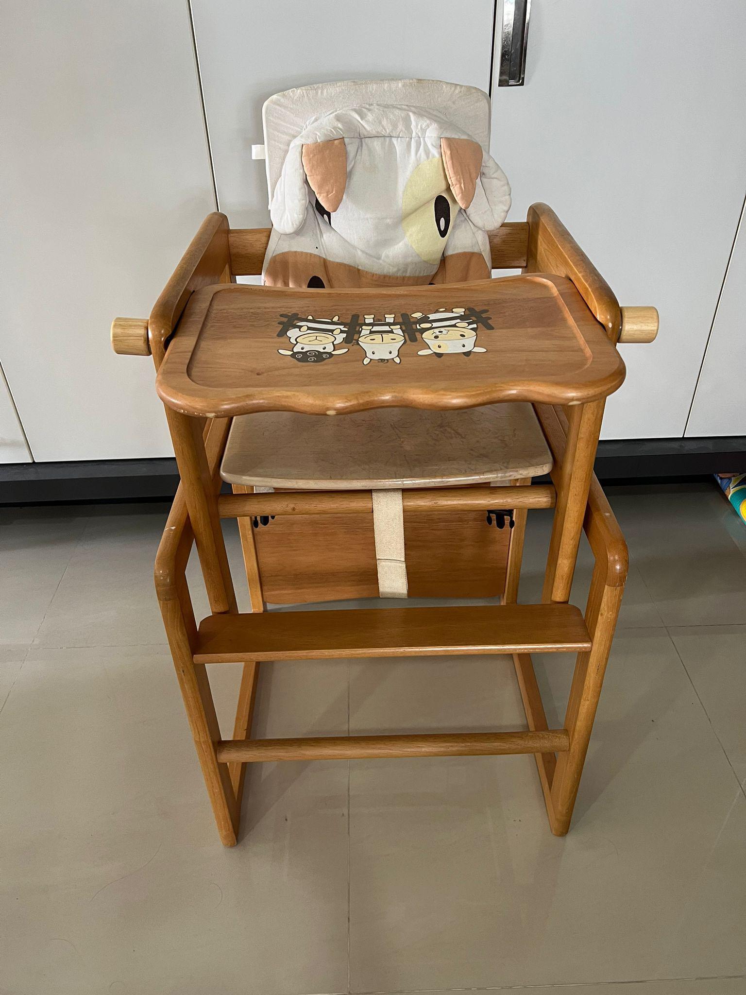 Wood Baby chair, table and high chair combo, Babies & Kids, Baby