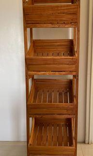 Wooden detachable crate rack/shelves