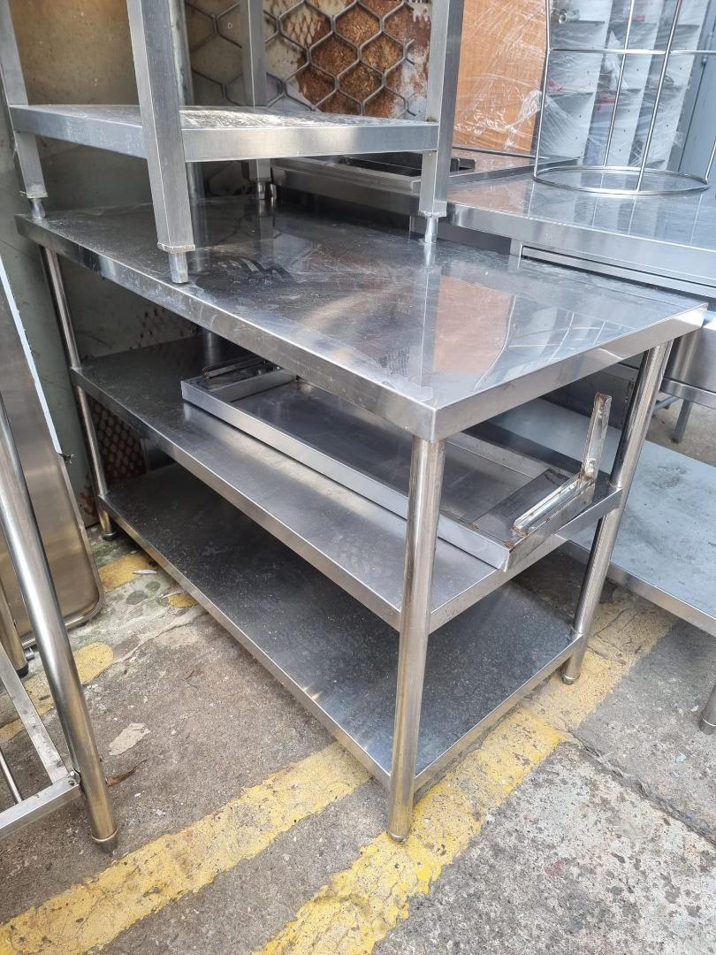 Work table Used Stainless Steel Worktable 3 tier (many units) 1200x600 ...