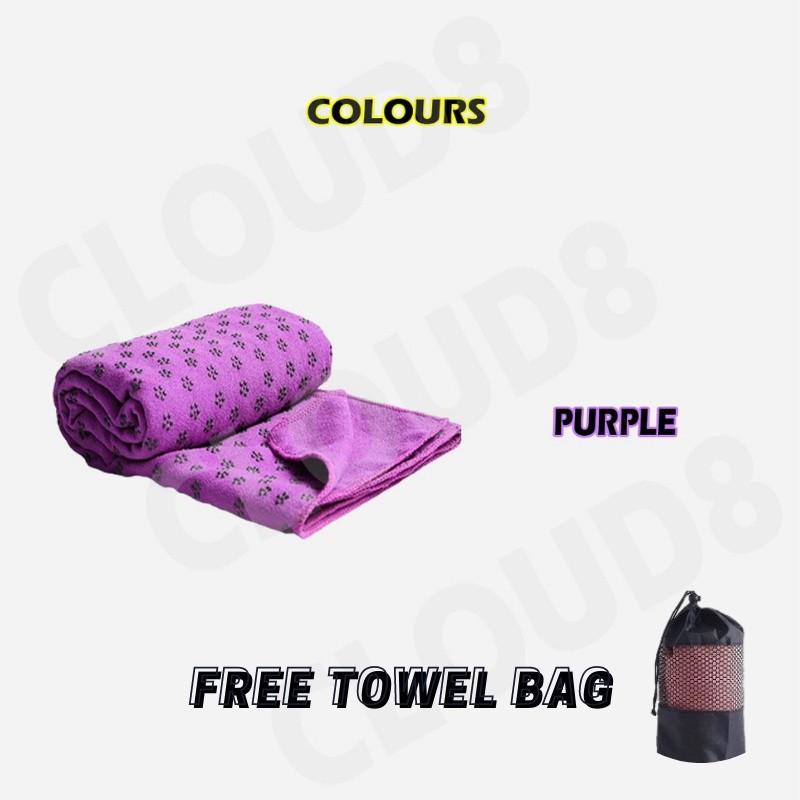 Yoga mat towel (Category: Other Sports Equipment and Supplies) located in Singapore. Submitted by ivanyee28 (Listing ID 1177458293, Image 6). Description: Product Features: Easy to Wash, Anti-slip, Soft Size:183cm x 61cm Purple, pink, blue Package Includes: 1 x Yoga Towel 1 x FREE Mesh Bag How to use. Before we start, lay down the towel over your Yoga Mat. it absorbs the sweat and increase the grip. ❣️NOTE: ✔️ Please allow a little size error due