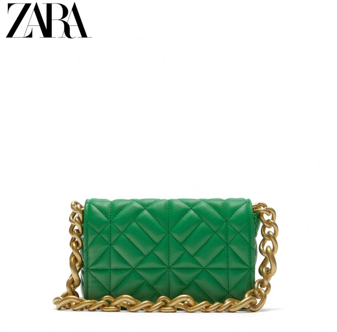 Green zara bag with chain Clearance