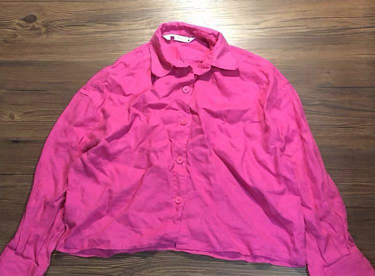 Zara cropped linen shirt, Women's Fashion, Tops, Longsleeves on Carousell