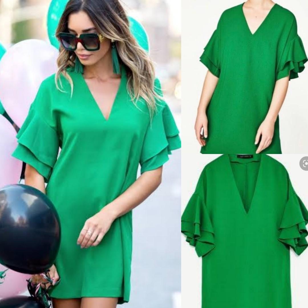 Frill sleeve dress zara 2025