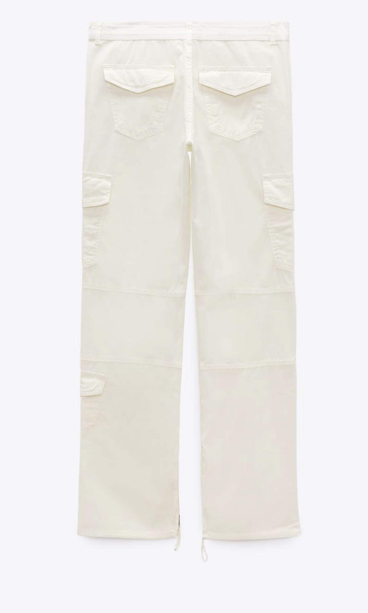 Zara White Cargo Pants - Depop