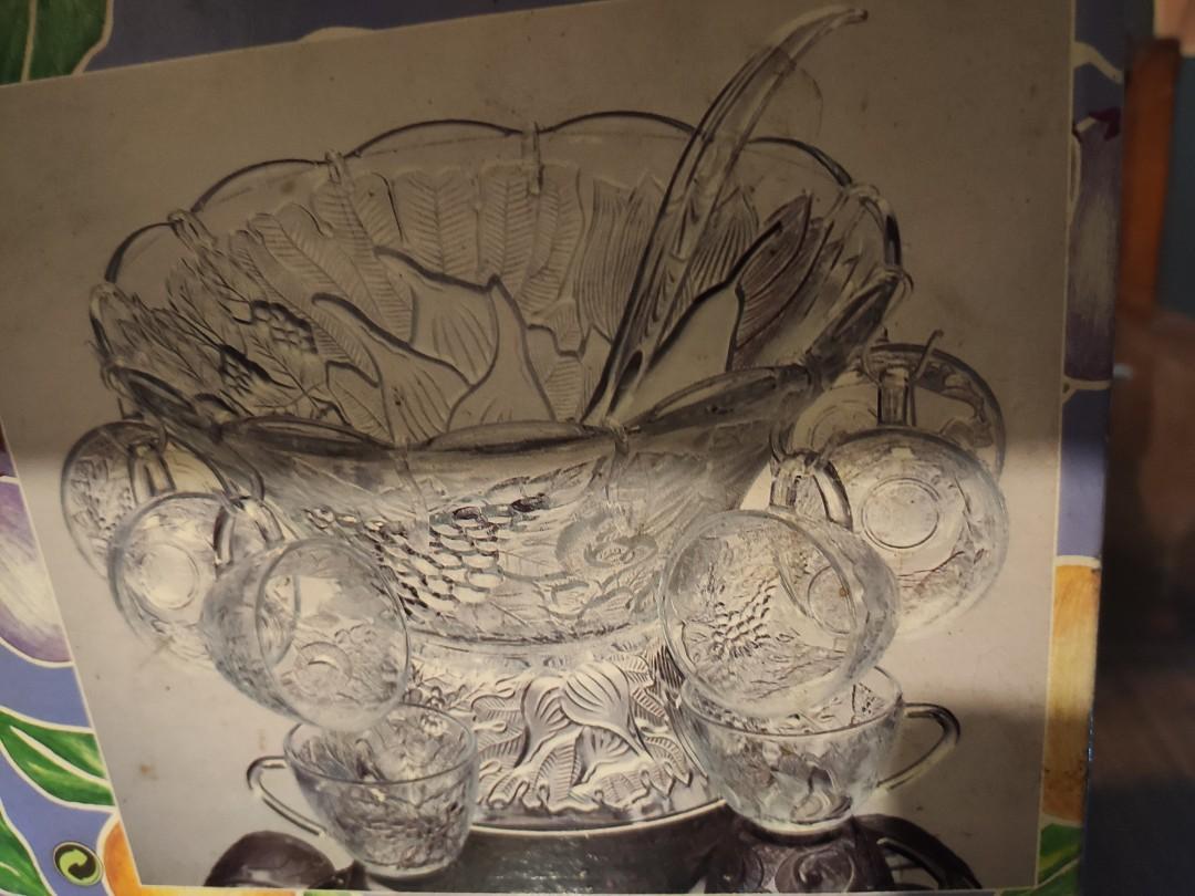 27 PCs .PUNCH SET (Category: Announcements) located in Paranaque City. Submitted by daddyu (Listing ID 1182267542, Image 3). Description: Vintage Fruit Garden 27pcs. Punch Set Consisting of: 1 Punch Bowl 1 Base Bowl 12 Cups 12 Plastic Hooks 1 Plastic Ladle Well used but still good condition Made in Indonesia.