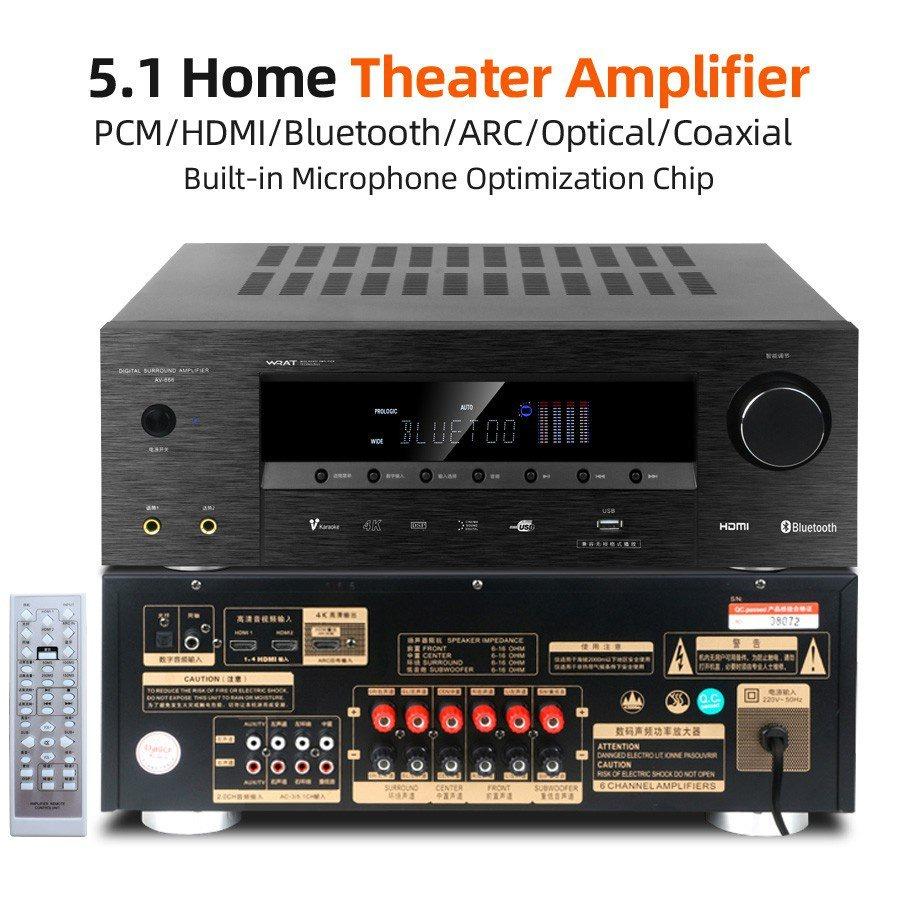 HiFi 5.1 Channel Digital Amplifier Bluetooth Receiver Home Theater Speaker  Amp