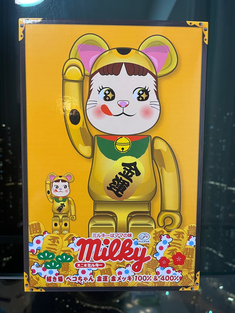 BE@RBRICK 招き猫 ペコちゃん 金運 金メッキ 100%&400% - netizenku.com 2022年ファッション福袋 ペコちゃん 招き猫 BE@RBRICK 金運 100%&400% 金メッキ キャラクターグッズ