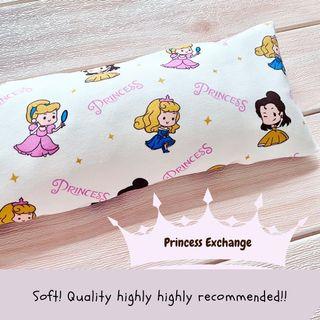 🌈 Anti-Bacterial Treated Natural Organic Baby Bean Sprout Husk Pillow 15x40cm ( Premium Quality! Made in Singapore ) Disney princess 