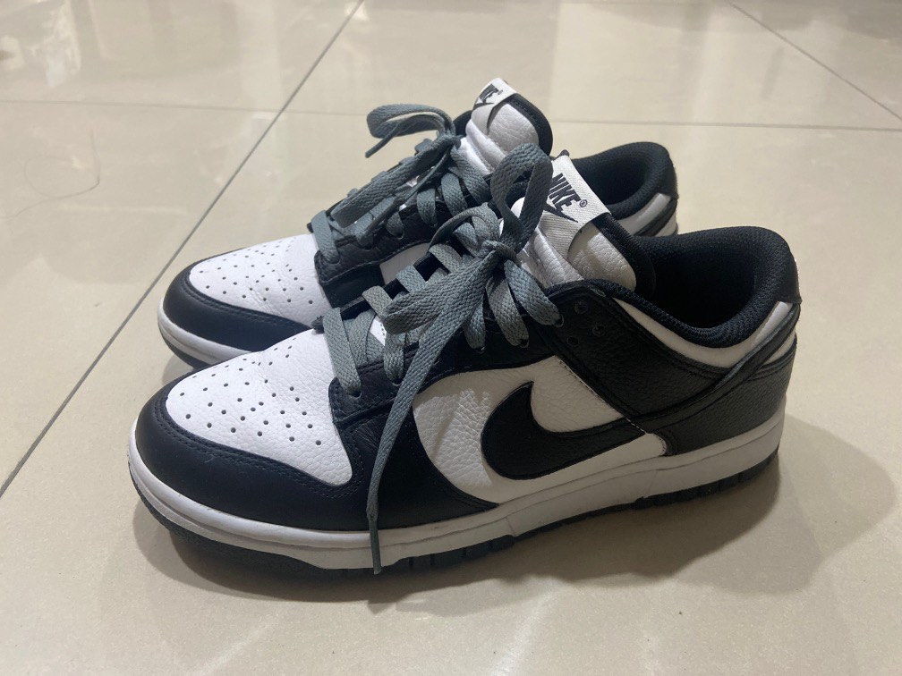 正品Nike 官網購入dunk 熊貓黑白配色id 24.5cm by you, 她的時尚, 鞋