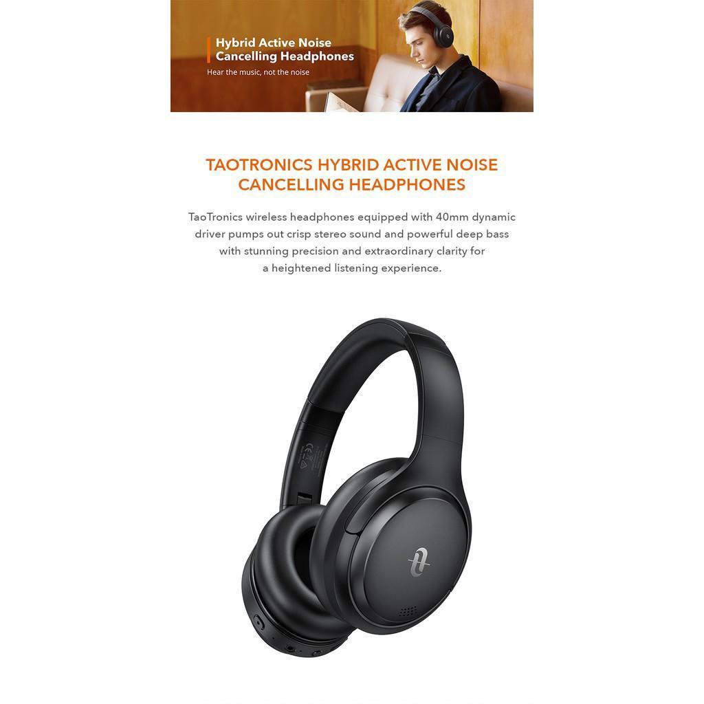 A442 0TaoTronics TT BH090 Hybrid Active Noise Cancelling Bluetooth Headphones Audio Headphones Headsets on Carousell