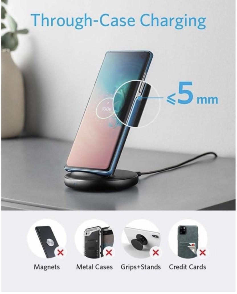 ANKER Wireless Charger with Power Adapter (3pin),PowerWave II Stand