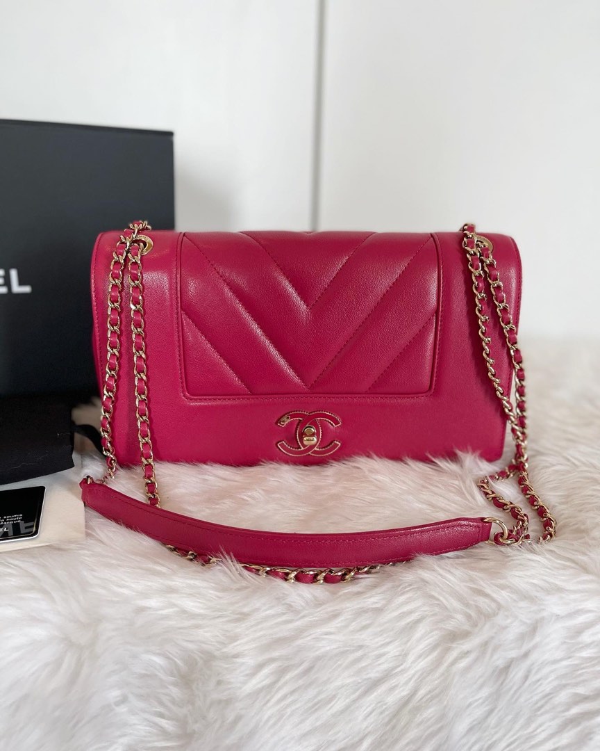 Authentic Chanel Mademoiselle Flap in Pink GHW, Luxury, Bags & Wallets ...