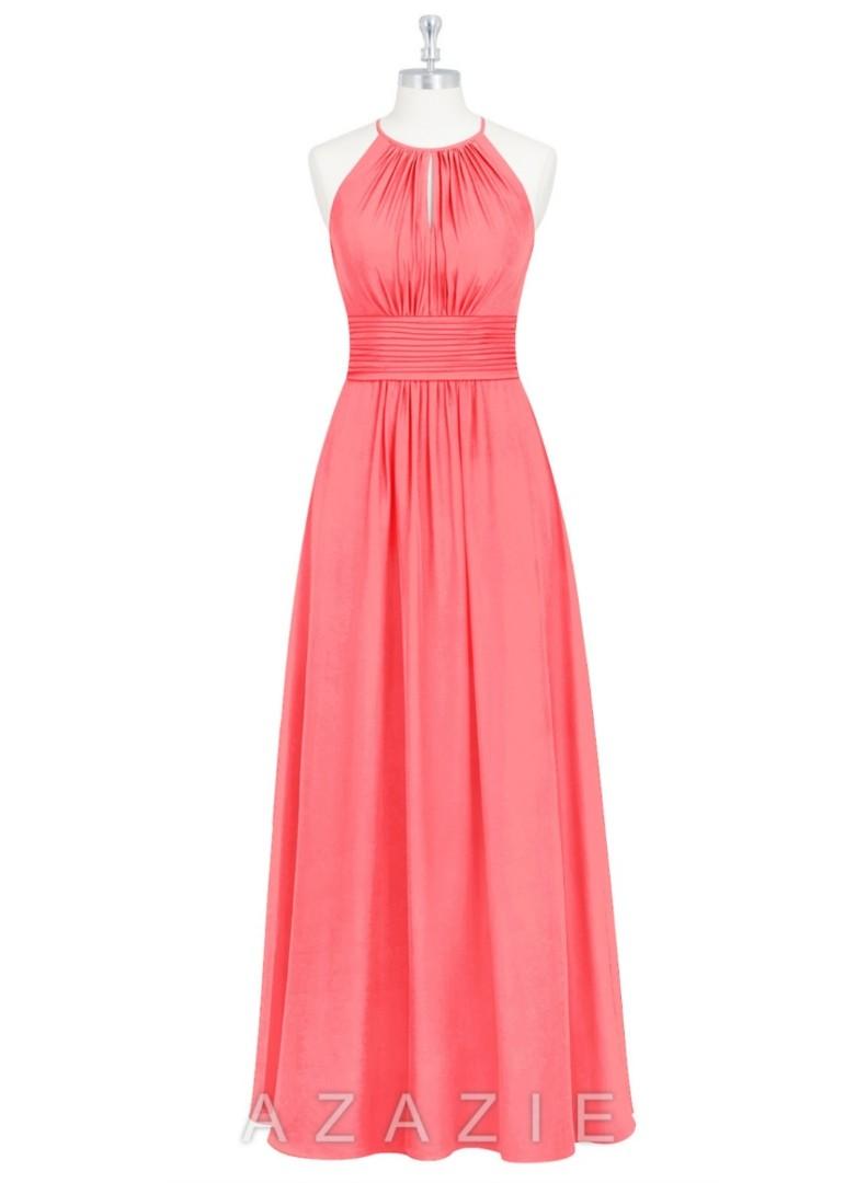 Azazie Bonnie Gown Bridesmaids Dress Gown Watermelon Pink Women s
