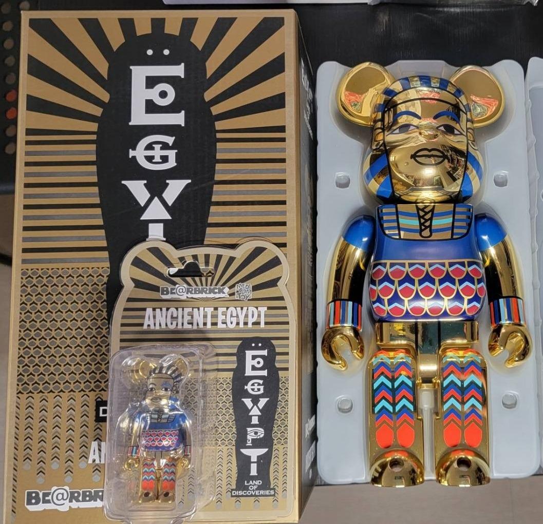 Bearbrick Ancient Egypt 法老王400% + 100%, 興趣及遊戲, 玩具& 遊戲 ...