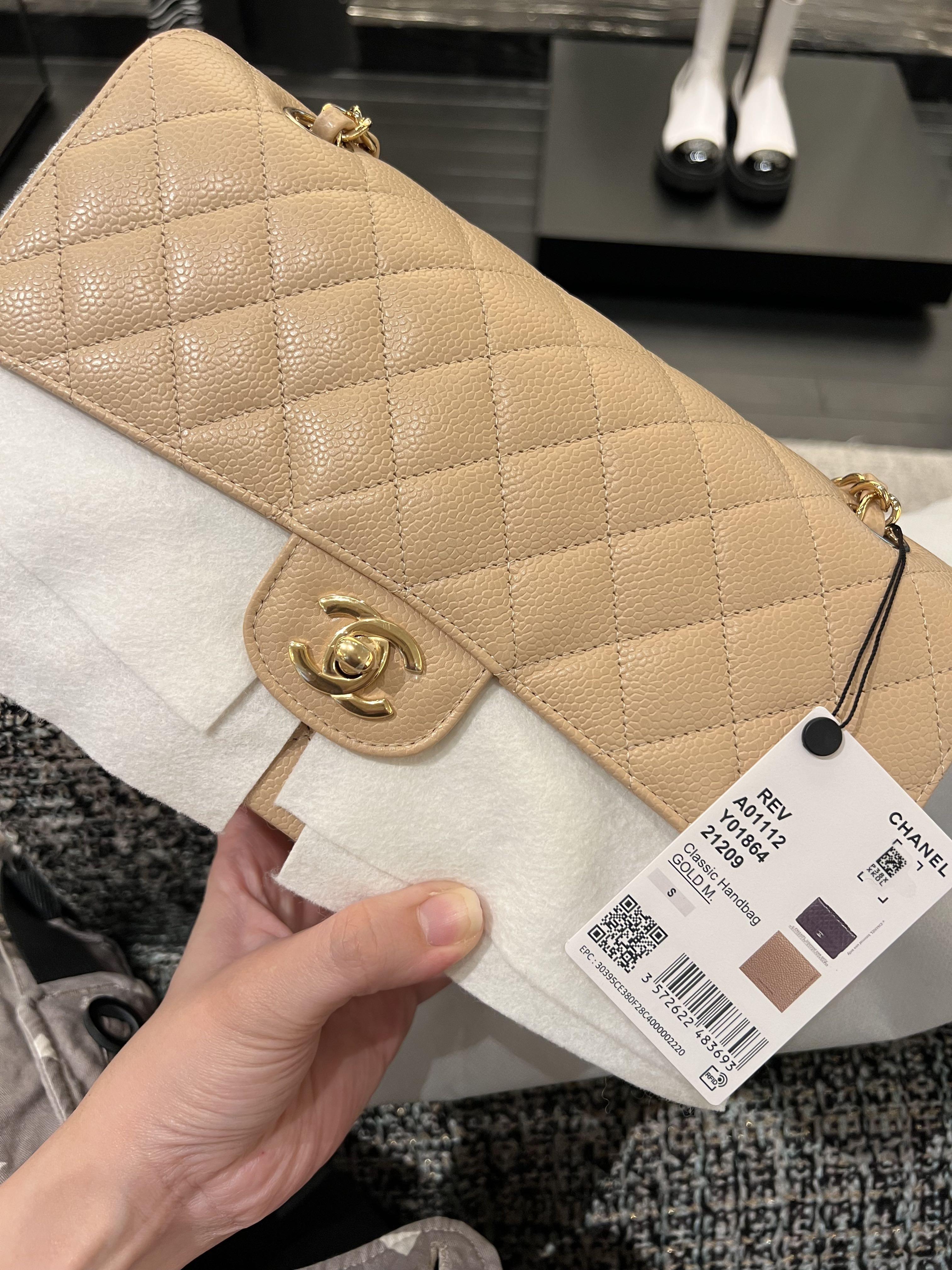 Brand new Chanel Classic Flap Beige Clair in Medium size, GHW, Luxury, Bags  & Wallets on Carousell