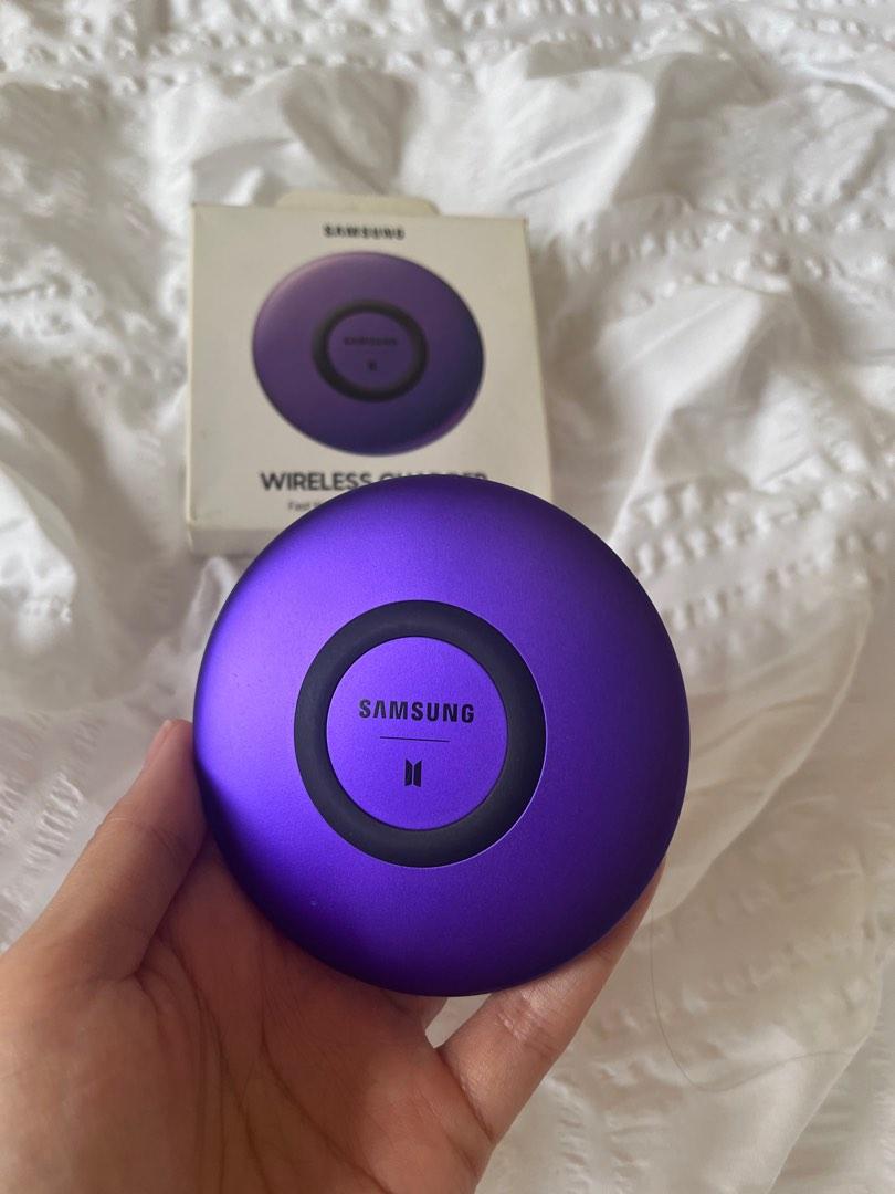 BTS SAMSUNG WIRELESS CHARGER (Category: Chargers & Cables) located in Quezon City. Submitted by sugababyssa (Listing ID 1182116241, Image 1). Description: Seldom use this nalang. If you have iphone, this can also be used for charging.