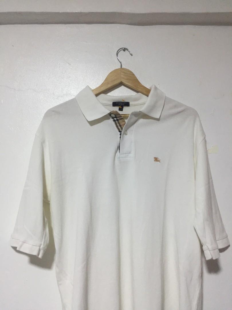 BURBERRY WHITE POLO SHIRT Men s Fashion Tops Sets Tshirts