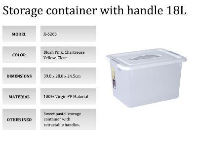 Buy 1 Get 1 Free 18L Storage Box With Retractable Handle - HKS0590 ...