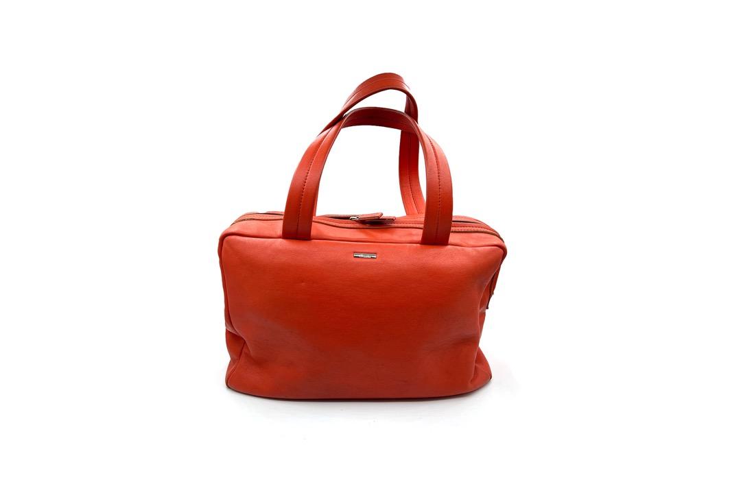 Calvin Klein Orange Calf Leather Boston Bag, Women's Fashion, Bags &  Wallets, Tote Bags on Carousell