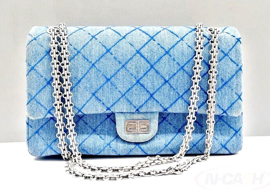 Chanel Blue Denim 2.55 Reissue 226 Double Flap Bag, Luxury, Bags