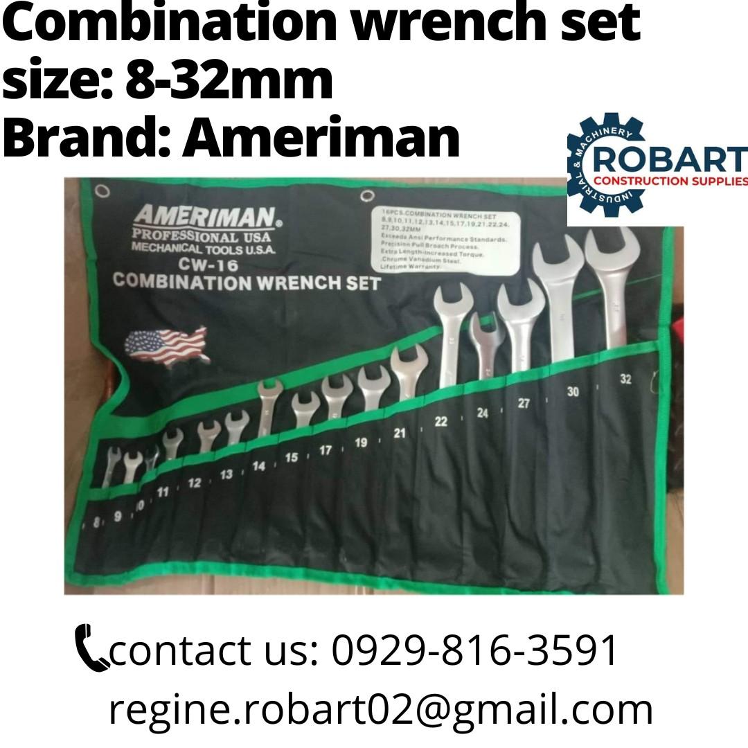 Combination wrench set, Commercial & Industrial, Construction Tools